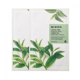 MIZON Joyful Time Essence Mask [Green Tea] - kangasmask rohelise teega